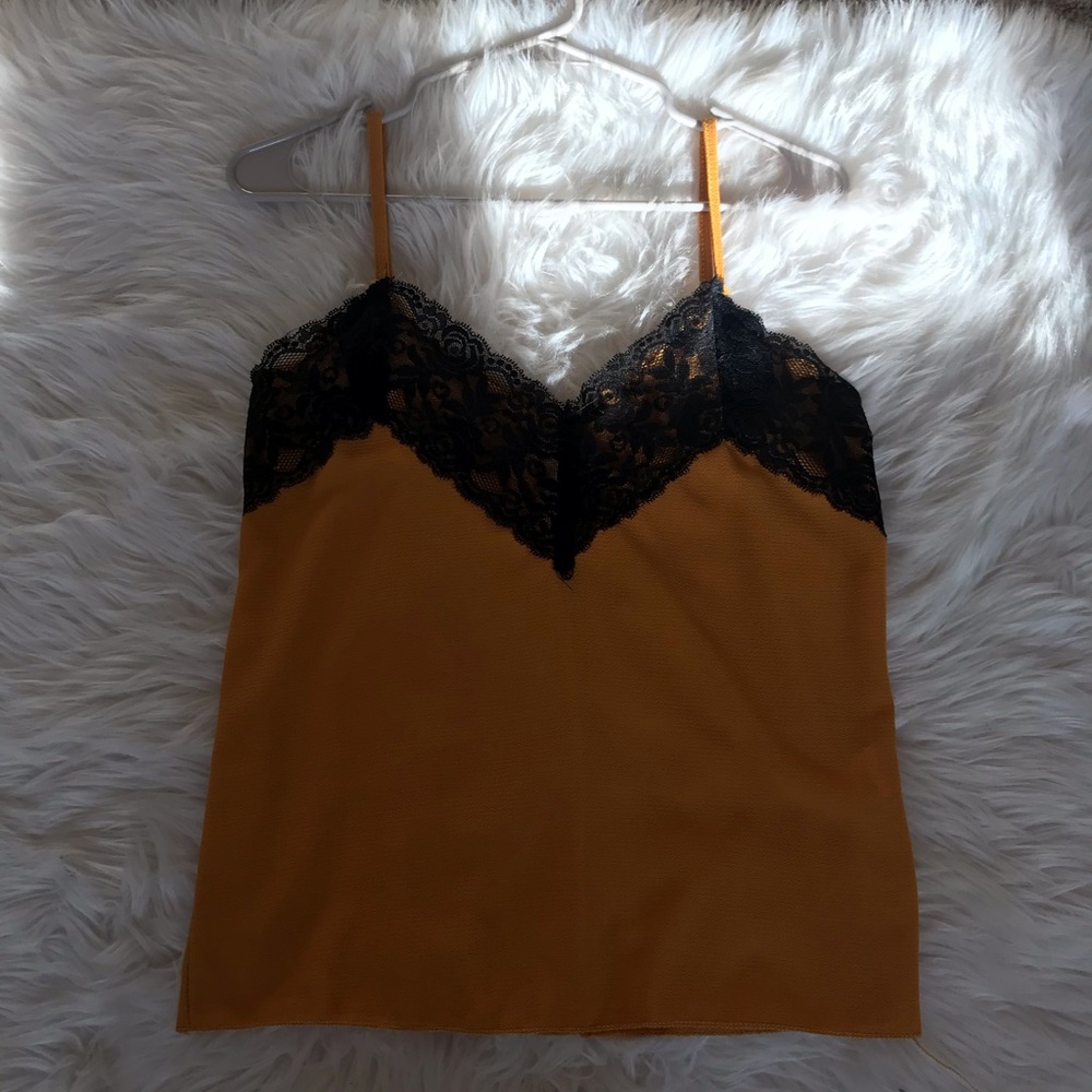 Mustard yellow lace cami